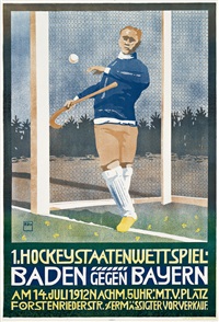 HOCKEY STAATENWETTSPIEL / BADEN GEGEN BAYERN, 1912