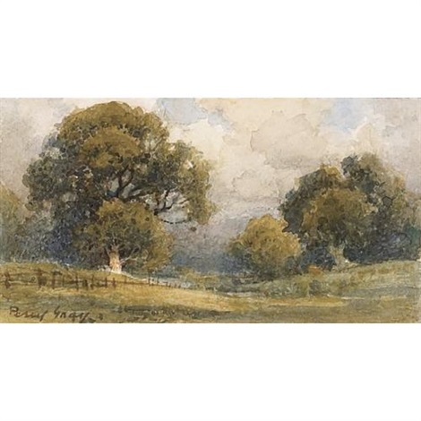 a california landscape with oaks by percy gray on artnet