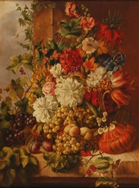 Stillleben mit Blumen und Früchten