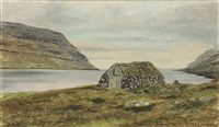 A view of a fiord on the Faroes, 1919