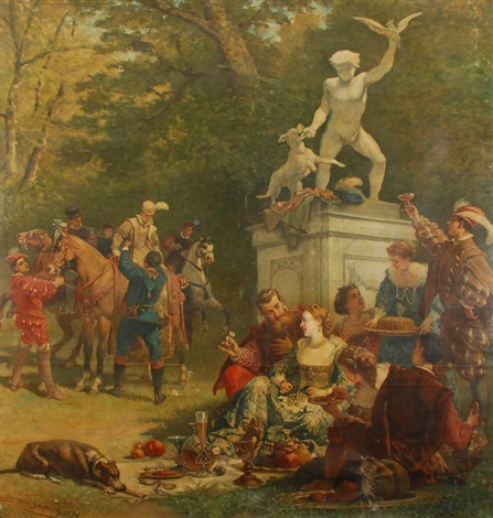 Joyeuse compagnie au parc by Cesare Felix dell' Acqua on