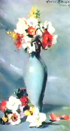 a still life of flowers in a vase by louise abbéma