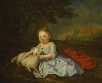 PORTRAIT OF A GIRL WITH A LAMB