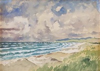 drei Aquarelle: a) Völser-See am Schlern, b) , 1923