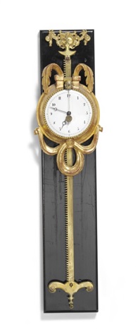 A French Rack Saw Clock White Enamel Dial Surmounted By Giltwood Frame Plaque Marked Barre A Paris First Half Of The 19th Century H 75 Cm W 11 Cm On Artnet