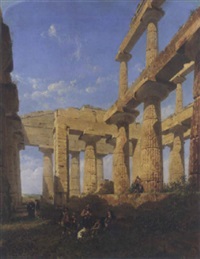 Travelers resting at the Great Temple..., 1863–1863 Travelers resting at the Great Temple..., 1863–1863