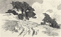 Landschaft mit Kiefern (Sturm), 1900