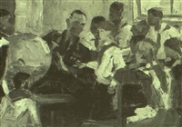 Gagarin with young pioneers, 1965