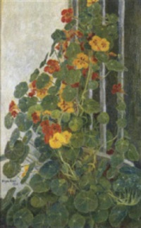 Busk med gule og rode blomster, 1910–1910
