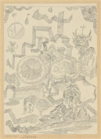 Legende - Gedenkblatt mit d. heil Stier..., 1917