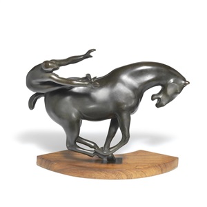“jockey springer over en hest” (jockey jumping over a horse) by jean rené gauguin