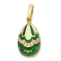 FABERGÉ: ENAMEL AND DIAMOND EGG PENDANT