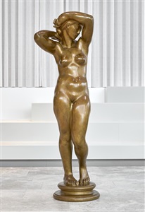 “aarhuspigen” (the aarhus girl), also called “staaende kvindefigur” (standing female figure) or “vaagnende kvinde” (awakening woman) by kai nielsen