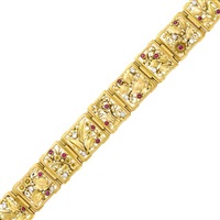 Edward Everett Oakes Gold, Ruby and Diamond Link Edward Everett Oakes Gold, Ruby and Diamond Link