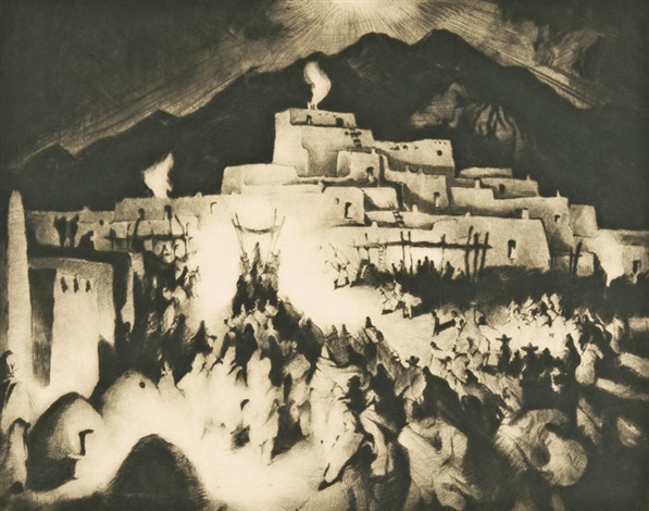 Taos Christmas Eve 2022 Christmas Eve Taos Pueblo Ii By Gene Kloss On Artnet
