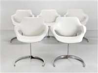 A set of five Scimitar armchairs, 1970