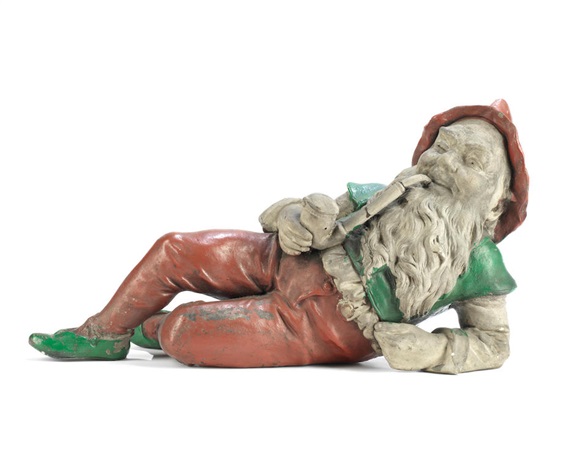 A Painted Terracotta Garden Figure Of A Gnome By The Johann