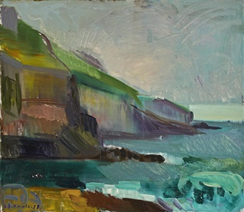 coastal scenery, mykines, the faroe islands by samuel joensen-mikines