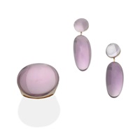 H STERN: AMETHYST RING AND EARRING SUITE