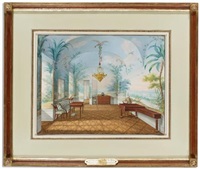 The painted salon (Marian's drawing room) in , 1891
