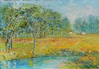 Laghetto nella pianura Padana, 1960