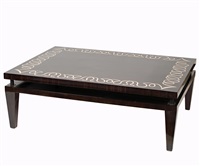 Modernist Ebonized Macassar Low Rectangular...