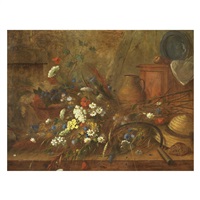 NATURA MORTA CON FIORI DI CAMPO E CAPPELLO DI... NATURA MORTA CON FIORI DI CAMPO E CAPPELLO DI...
