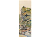日本畫山居圖