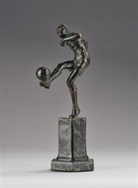 a bronze figure of footballer Mathias Sindelar, 1945 a bronze figure of footballer Mathias Sindelar, 1945