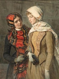 Zwei junge Frauen auf dem Weg in die Oper, 1889 Zwei junge Frauen auf dem Weg in die Oper, 1889