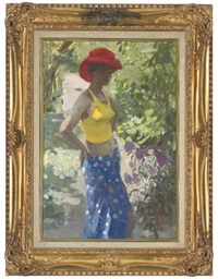 A young woman in a summer garden, 1975