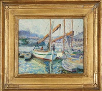 luggers on the old basin canal by louis oscar griffith