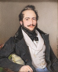 Bildnis eines flotten jungen Herrn mit..., 1836