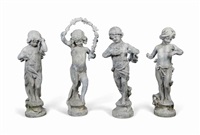 A SET OF FOUR LEAD FIGURES REPRESENTING , 1900–1925 A SET OF FOUR LEAD FIGURES REPRESENTING , 1900–1925