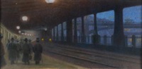 Wiener Stadtbahnstation Ferdinandbrücke bei Nacht Wiener Stadtbahnstation Ferdinandbrücke bei Nacht