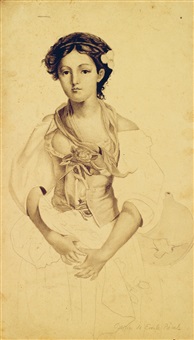 Jeune femme au corsage fleuri