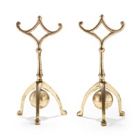 PAIR OF ANDIRONS, CIRCA 1890, 1890