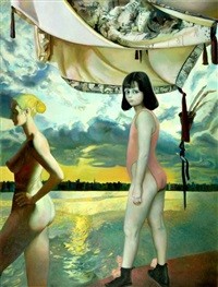 Bathing in the river (Daugava), 2002