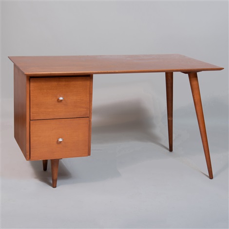 Paul Mccobb Stained Birch Planner Group Desk And Chair Set By Paul