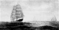 Sailing vessels at sea, 1891–1891