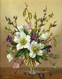 Still life of flowers; Still life of roses