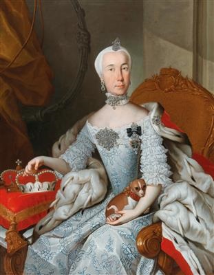 Portrait Of A Princess Wearing The Imperial Star Cross Order Sternkreuzorden With Her Pet Dog By German School 18 On Artnet