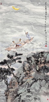 泛舟月夜 (Boating on the river), 2013
