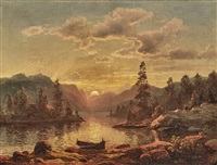 Uferlandschaft im Abendlicht, 1852