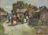 Untitled (Street scene with figures)