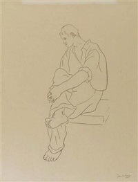 Homme assis aux jambes croisées, 1945