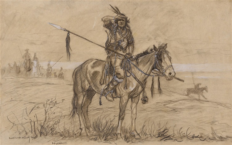 4 Bilder Deutscher Ritter Hunne Assyrier Tschikos By Ludwig Koch On Artnet