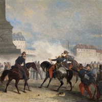 La mort du général Négrier place de la..., 1849