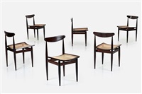 Set of six dining chairs