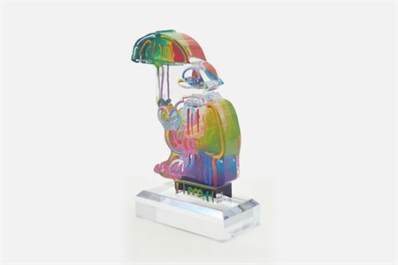  'umbrella man iii' sculpture by peter max